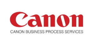 The Canon logo in red letters, with Canon Business Process Services in black below it, appears on a clean white background, emphasizing professionalism. Sourcing, Procurement, 3rd Party Risk
