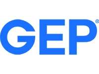 GEP logo in blue text. Sourcing, Procurement, 3rd Party Risk