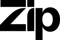 The image displays the word zip in bold, black, geometric letters on a light gray background, with the z resembling a stylized horizontal bar and crisp lines defining the negative space of the i. Sourcing, Procurement, 3rd Party Risk