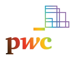 The image features the PwC logo with the letters pwc in a gradient of red, orange, and yellow, beneath a geometric, rainbow-colored abstract shape that conveys a dynamic and innovative feel. Sourcing, Procurement, 3rd Party Risk