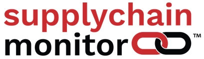 SupplyChain Monitor logo with “supplychain” in red and “monitor” in black, featuring a bold interlocking chain link graphic. Sourcing, Procurement, 3rd Party Risk