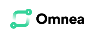 The Omnea logo features a green, rounded square-shaped circuit design and the word Omnea in bold black letters on a white background, highlighting its modern tech aesthetic. Sourcing, Procurement, 3rd Party Risk