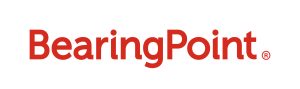 The image shows the BearingPoint logo, featuring the company name in bold red letters on a white background, emphasizing consulting expertise. Sourcing, Procurement, 3rd Party Risk