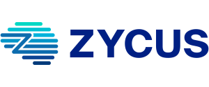 Zycus logo featuring a stylized “Z” made of horizontal blue and teal lines, reflecting innovation in Agentic AI, to the left of the word “ZYCUS” in bold, dark blue capital letters on a light background. Sourcing, Procurement, 3rd Party Risk