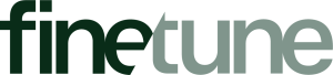 Logo with the word finetune in bold, lowercase letters. Fine is in dark green, while tune is in light gray-green. The design blends the two words seamlessly. Sourcing, Procurement, 3rd Party Risk