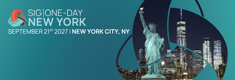 Event banner for SIG One-Day New York on September 21, 2027, in New York City, featuring the Statue of Liberty and the Manhattan skyline. Sourcing, Procurement, 3rd Party Risk