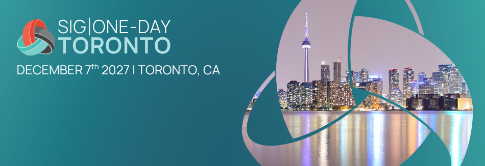 Event banner for SIG|ONE-DAY TORONTO on December 7, 2027, featuring the Toronto skyline at night. Sourcing, Procurement, 3rd Party Risk