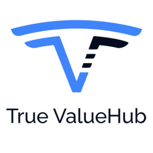 A stylized blue and black logo featuring a checkmark design above the text true value club, conveying reliability and trustworthiness. Sourcing, Procurement, 3rd Party Risk