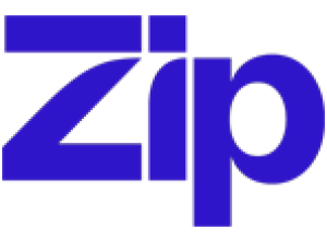 Blue stylized text logo spelling Zip in a bold, modern geometric sans-serif font on a light background. Sourcing, Procurement, 3rd Party Risk